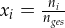 x_i = \frac{n_i}{n_{ges}}